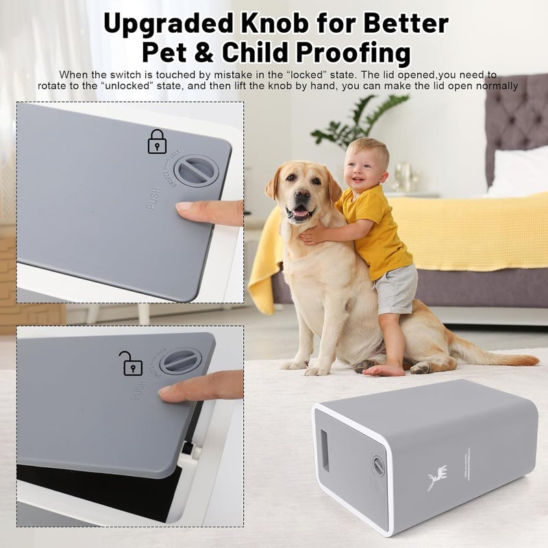 XPIY Trash Can with Lid, 2 Pack 4 Gallons/15 Liters Garbage Can with Press Top, Small Trash Can Dog Proof, Plastic Trash Bin, Waste Basket for Bathroom|Kitchen|Bedroom|Office (2, Grey) - Image 2